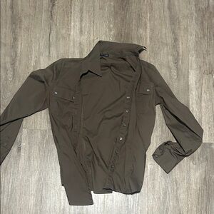 Express Women's Olive Button Down Shirt